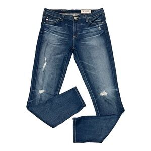 Ag Adriano Goldschmied Legging Ankle Jeans 14R Super Skinny Distressed Denim
